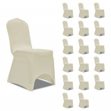 Huse elastice pentru scaun, 18 buc., crem GartenMobel Dekor, vidaXL