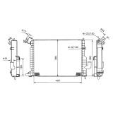 Radiator racire Opel Vectra B (J96), 10.1995-07.2002, Motorizare 1, 7 Td 60kw Diesel, tip climatizare fara AC, cutie Manuala, dimensiune 498x360x34mm