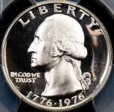 SUA - 25 CENTI 1976 - PR69DCAM - Quarter argint -"S"- monetaria San Francisco - 200 de ani de la independența SUA.- (1776 - 1976)