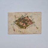 Carte Postala tematica florala litografie reliefata Un An Nou Fericit 1902, circulata cu timbru Timisoara - Temesvar / Banat / Romania