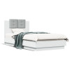 VidaXL Cadru de pat cu tăblie, alb, 90x190 cm, lemn prelucrat