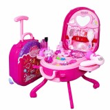 Set Machiaj de jucarie pentru fete, valiza 2 in 1 transformabila, 36 piese, 3+, roz