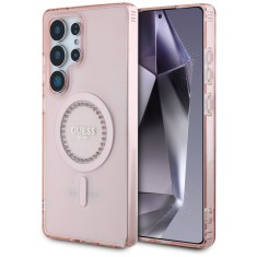 Husa pentru samsung galaxy s25 ultra - guess iml rhinestones magsafe - pink foto