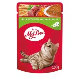Hrana umeda pentru pisici, My Love, adult, carne de vita si legume, 100g