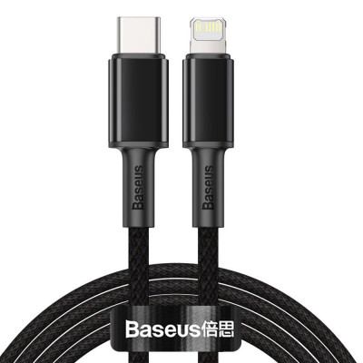 Cablu Date si Incarcare USB Type-C la Lightning Baseus, 2 m, 20W, Negru CATLGD-A01 foto