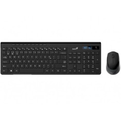 KIT wireless GENIUS, tastatura wireless 104 taste (multimedia) + mouse wireless 1200dpi, 3 butoane, BT5.3 + 2.4G, USB, negru, &quot;SlimStar 8230&quot; &quot;3134001