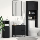 vidaXL Dulap chiuvetă de baie, stejar negru 58x33x60 cm lemn prelucrat