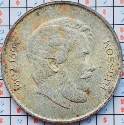 Ungaria 5 Forint 1947 argint - Lajos Kossuth - km 534 - D02 foto