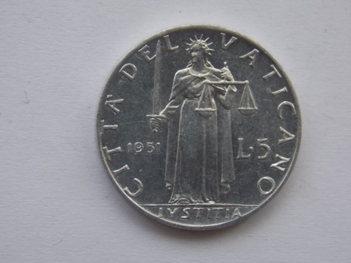 5 LIRE 1951 VATICAN