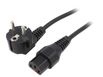 Cablu Alimentare Unghiular CEE 7/7 la IEC C13 5m Negru foto