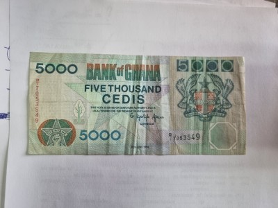 bancnota ghana 5000c 1994 foto