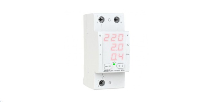 Releu de protectie tensiune monofazat, ZUBR MF2‑40, 40A