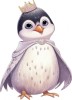 Sticker decorativ, Pinguin Rege, Alb, 82 cm, 1277STK-7