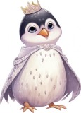 Sticker decorativ, Pinguin Rege, Alb, 82 cm, 1277STK-7