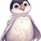 Sticker decorativ, Pinguin Rege, Alb, 82 cm, 1277STK-7