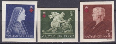 DB1 Ungaria 1942 Crucea Rosie 3 v. MNH NDT foto