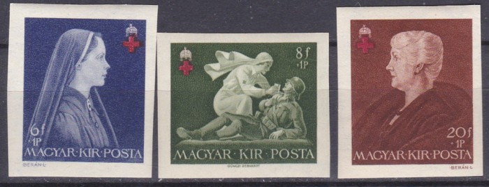 DB1 Ungaria 1942 Crucea Rosie 3 v. MNH NDT