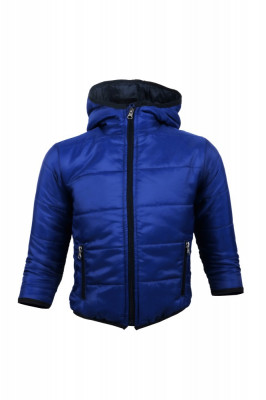 Jacheta matlasata pentru copii Cool &amp;amp; Joung cu fermoar si gluga, 100% poliester, Albastru foto