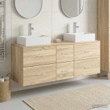Cumpara ieftin Set dulap baie 3 buc. Stejar Sonoma 129 x 41 x 79,5 cm
