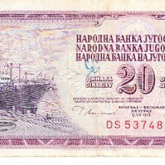 M1 - Bancnota foarte veche - Fosta Iugoslavia - 20 dinarI - 1978
