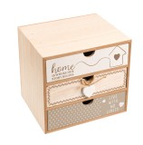Dulapior Decorativ Lemn Boutique Store, 3 Sertare, 20x15x18cm, Organizator Obiecte Mici, Comoda Lemn Natural
