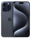 Telefon Mobil Apple iPhone 15 Pro Max, LTPO Super Retina XDR OLED 6.7inch, 512GB Flash, Camera Tripla 48 + 12 + 12 MP, Wi-Fi, 5G, iOS (Albastru)