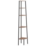 Cumpara ieftin Raft de colt cu 5 niveluri maro inchis/negru 45,5x31,5x180 cm