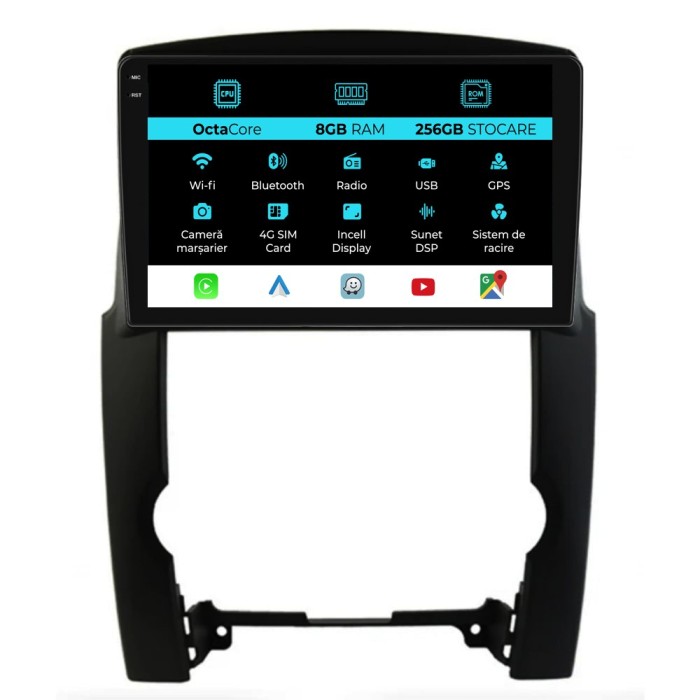 Navigatie Dedicata Kia Sorento (2009-2012), 9Inch, 8Gb Ram, 256Gb Stocare, Carplay