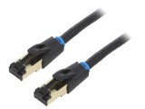 Patch cord S/FTP Cat 8 negru 0,5m aurit