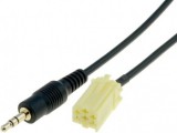 Adaptor Auxiliar Jack 3.5mm Mini ISO Galben Alfa Romeo 159 Fiat Grande Punto Lancia Musa Smart Fortwo Radio Grundig/Blaupunkt 80cm
