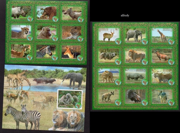 ABHAZIA 2008, Fauna, dant., engleza, MNH