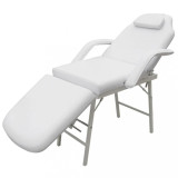 Scaun/pat pentru masaj/cosmetica reglabil alb, vidaXL