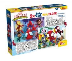 Puzzle de colorat maxi - Paienjenelul Marvel si prietenii lui uimitori (2 x 24 de piese) PlayLearn Toys