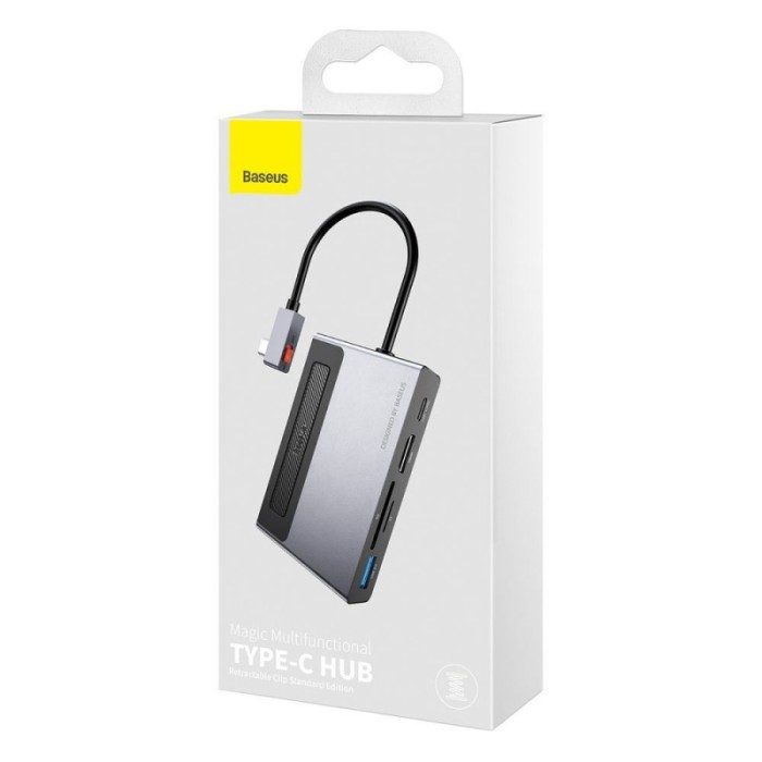 Docking Station Hub Baseus Magic Multifunctional, USB-A - USB-C - HDMI - SD - MicroSD - Jack 3.5mm, Conectare PC 100W, USB Type-C