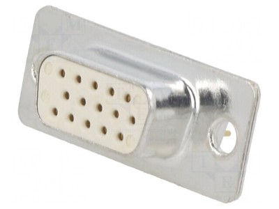 Conector D-Sub 15 PIN Soclu Mamă pentru PCB THT foto
