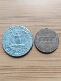 Lot 2 monede USA anul 1973