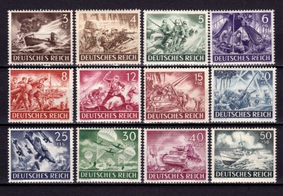 ✅ ( S47 ) Germania Reich 1943 &amp;quot;Ziua Wehrmacht si a Comemorarii Eroilor &amp;quot; serie completa Michel 831/842 cota 20 Euro, MNH foto
