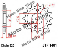 MBS Pinion fata Z14 520 Kawasaki KFX400/Suzuki LT-R450/LT-Z400, JTF1401.14, Cod Produs: 7263692MA foto