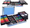 Set de pictura si desen pentru copii WePro Store, 145 de piese, Cutie Metalica, 3 ani +, Albastru
