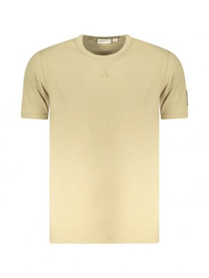Calvin Klein Jeans Tricou BADGE REGULAR TEE barbati, cu logo brodat, Regular fit, Bej, L foto