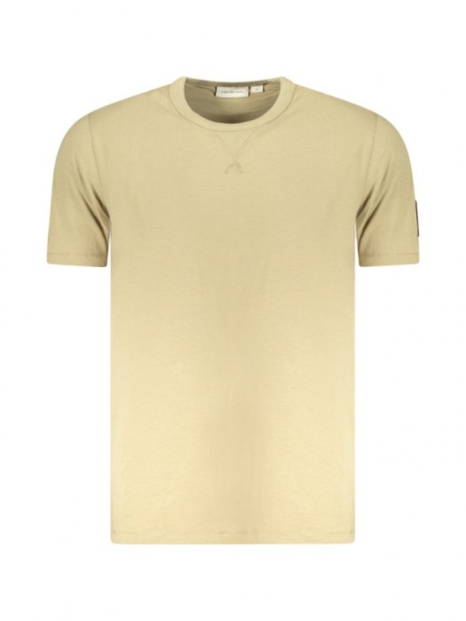 Calvin Klein Jeans Tricou BADGE REGULAR TEE barbati, cu logo brodat, Regular fit, Bej, L