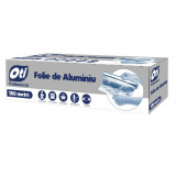 Folie Alimentara Aluminiu OTI Professional, 30cm x 150m, Ambalata in Cutie de Carton, Folie din Aluminiu pentru Alimente, Folii din Aluminiu pentru Al