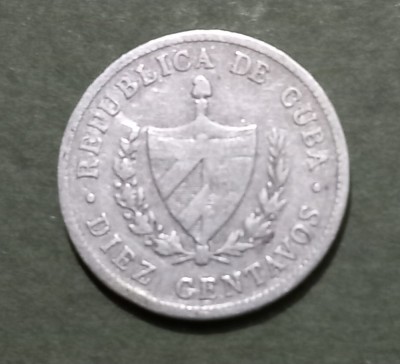 Cuba 10 centavos 1920 argint foto