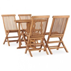 vidaXL Set mobilier de exterior pliabil, 5 piese, lemn masiv de tec 3059977