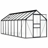 VidaXL Seră cu cadru de bază, antracit, 9,31 m&sup2;, aluminiu