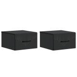 vidaXL Dulap de noapte suspendat 2 pcs Negru 34,5 x 33 x 20 cm 898938