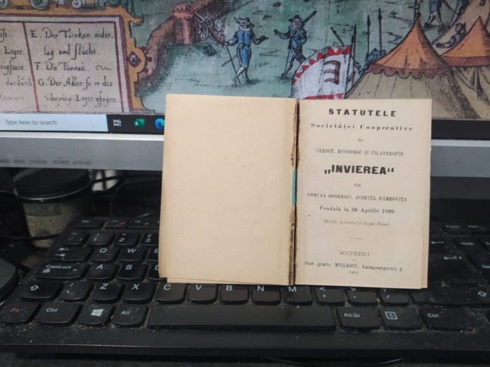 Statutele societăței cooperative de credit, economie și filantropie &Icirc;nvierea din com. Odobesci Odobești, jud. D&acirc;mbovița, București 1905, 195