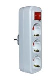 Triplu stecher SCHUKO liniar + intrerupator 3500W 16A Mutlusan 001 170 033004 00 00