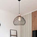 H&auml;ngeleuchte Bognor Regis E27 Metall Schwarz / Kupferfarben [lux.pro] HausGarden Leisure