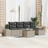 VidaXL Set de canapele pentru grădină 6 pcs Gri deschis Rattan poli 3359371